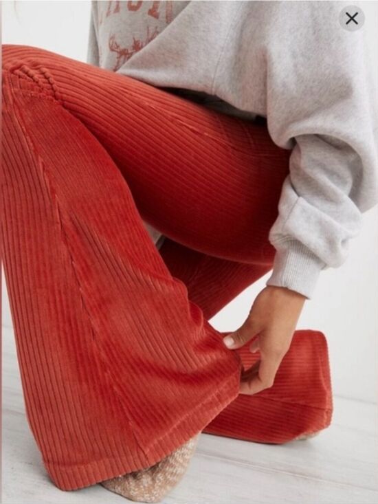 aerie Pants - Aerie Groove On Ribbed Flare Pants Size Large NEW